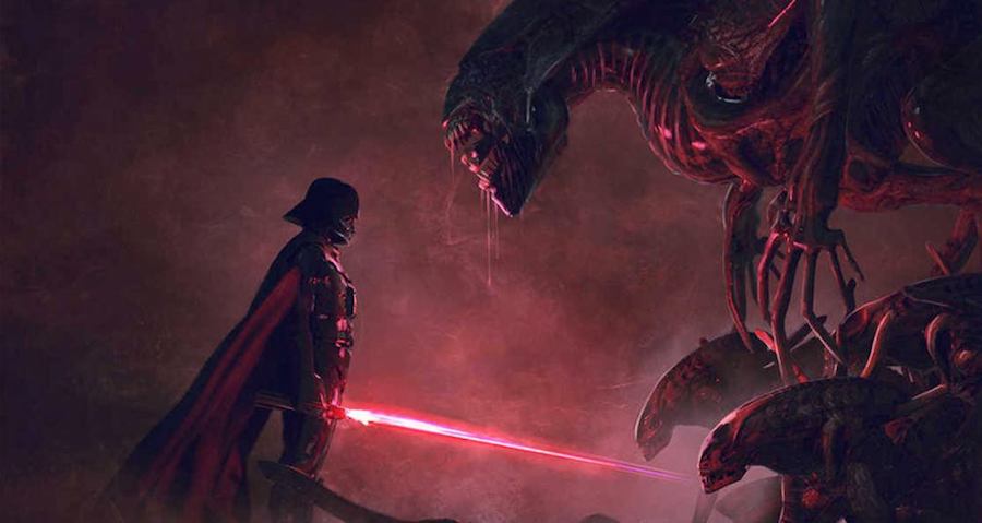 Darth Vader vs la reina Alien