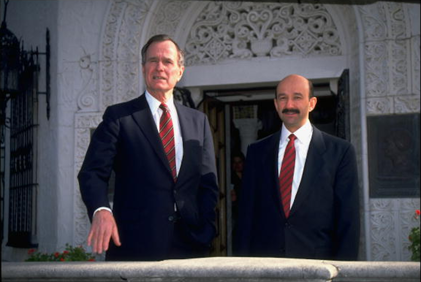 Carlos Salinas de Gortari y George H Bush