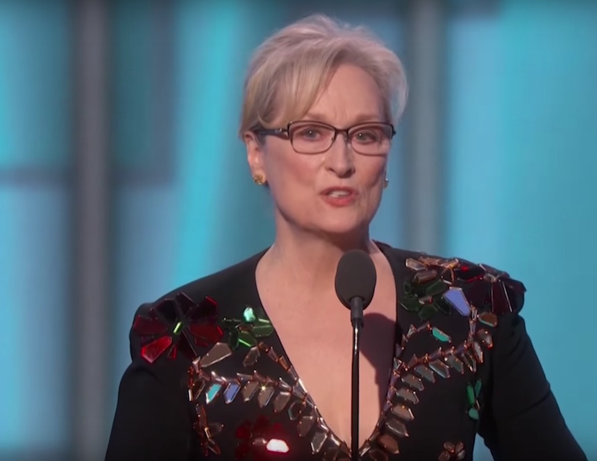 Meryl Streep durante su concurso en los Globos de Oro
