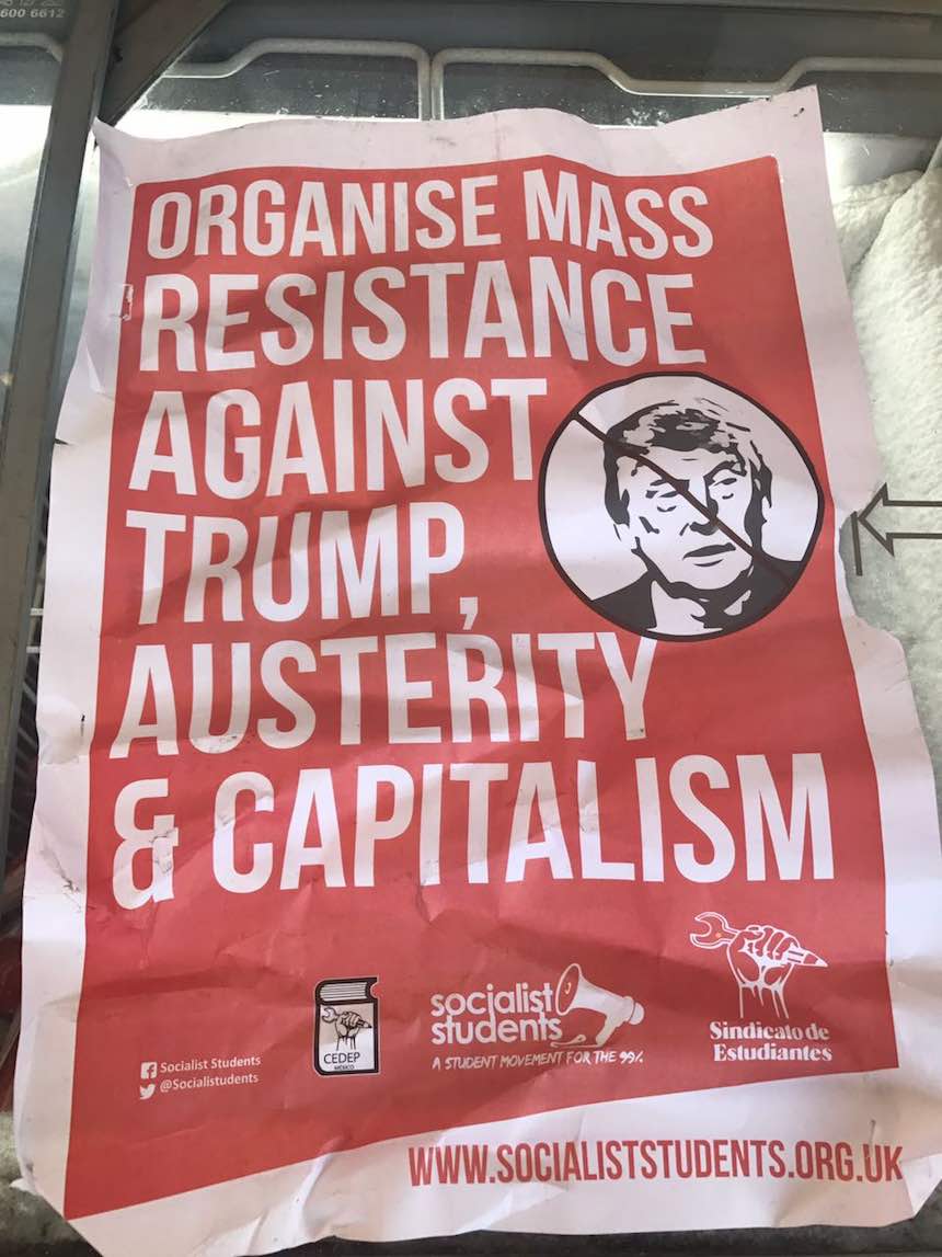 Los carteles contra Trump en Londres