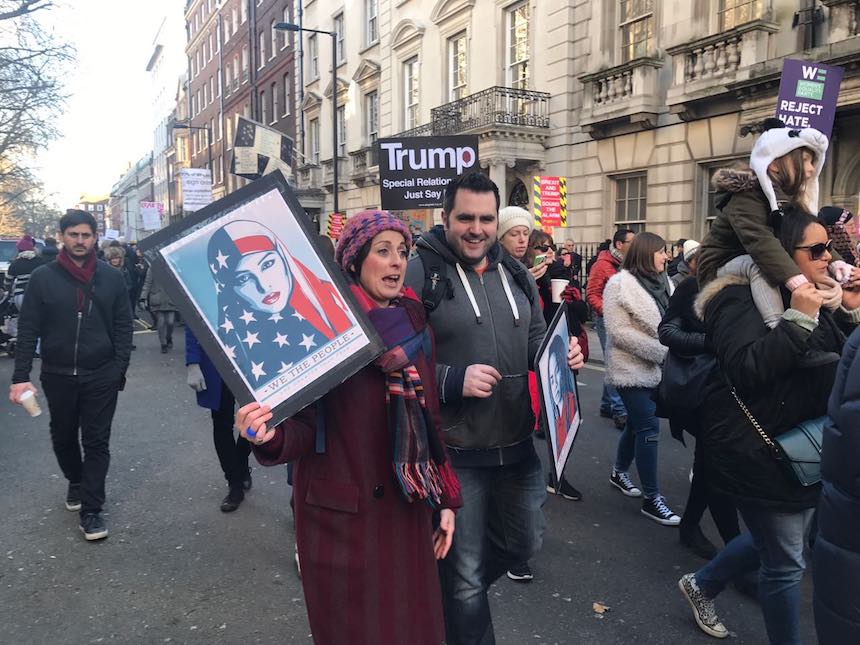 Protesta en contra de Trump en Londres