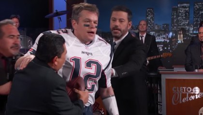 Matt Damon se disfraza de Tom Brady con Jimmy Kimmel