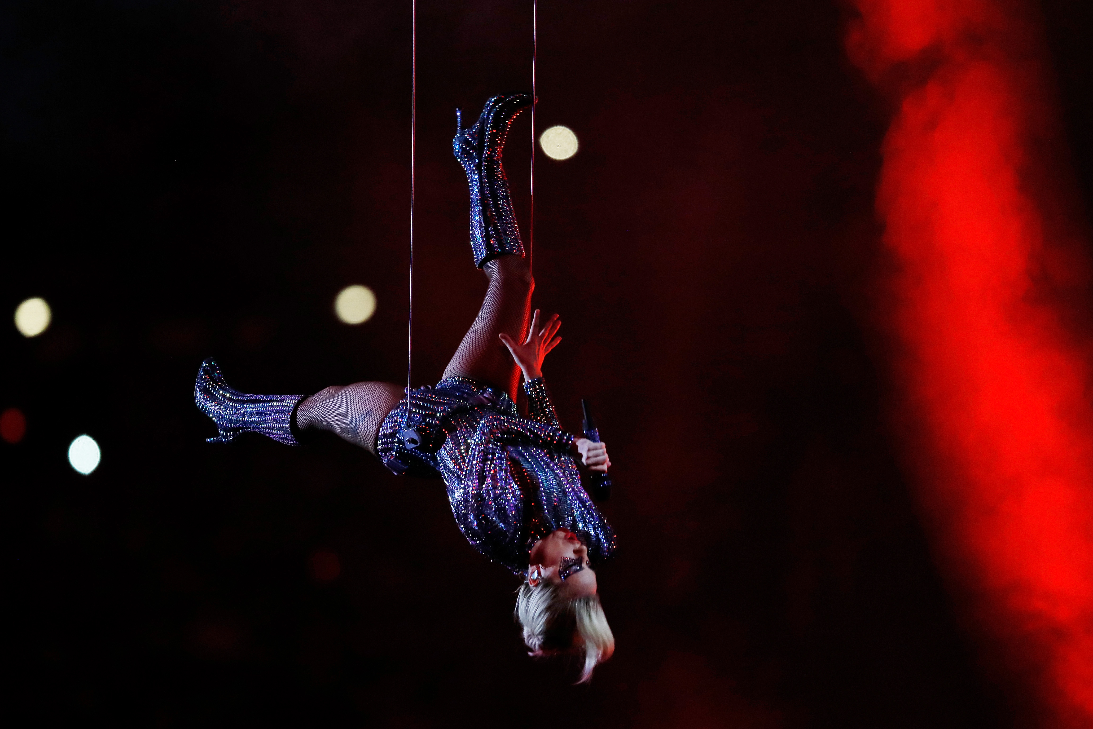 HOUSTON, TX - FEBRUARY 05: Lady Gaga performs during the Pepsi Zero Sugar Super Bowl 51 Halftime Show at NRG Stadium on February 5, 2017 in Houston, Texas. (Photo by Gregory Shamus/Getty Images)