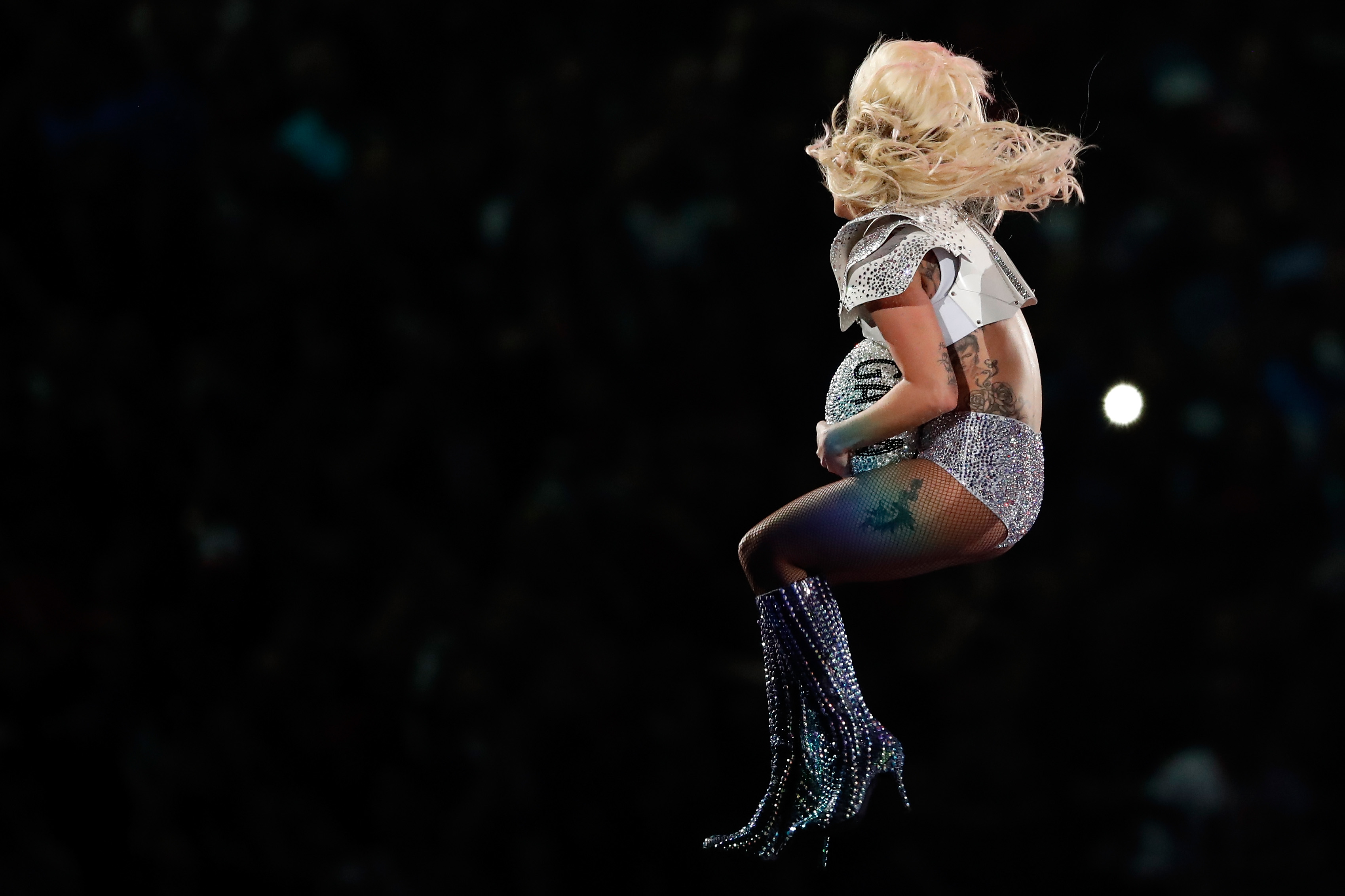 HOUSTON, TX - FEBRUARY 05: Lady Gaga performs during the Pepsi Zero Sugar Super Bowl 51 Halftime Show at NRG Stadium on February 5, 2017 in Houston, Texas. (Photo by Gregory Shamus/Getty Images)