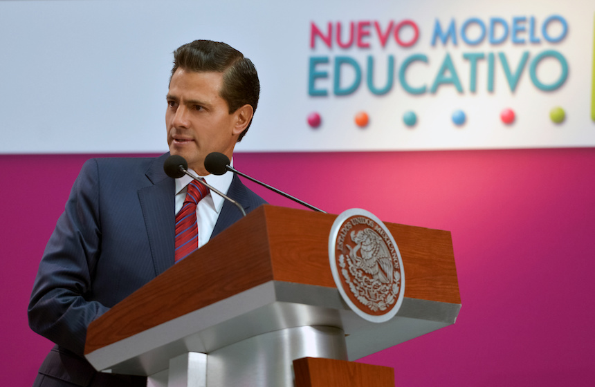 El presidente Enrique Peña Nieto durante la presentación del nuevo modelo educativo