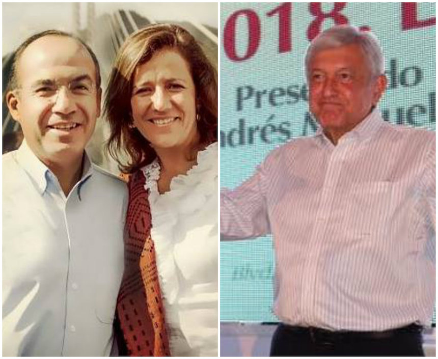 Andrés Manuel López Obrador (AMLO), Felipe Calderón y Margarita Zavala