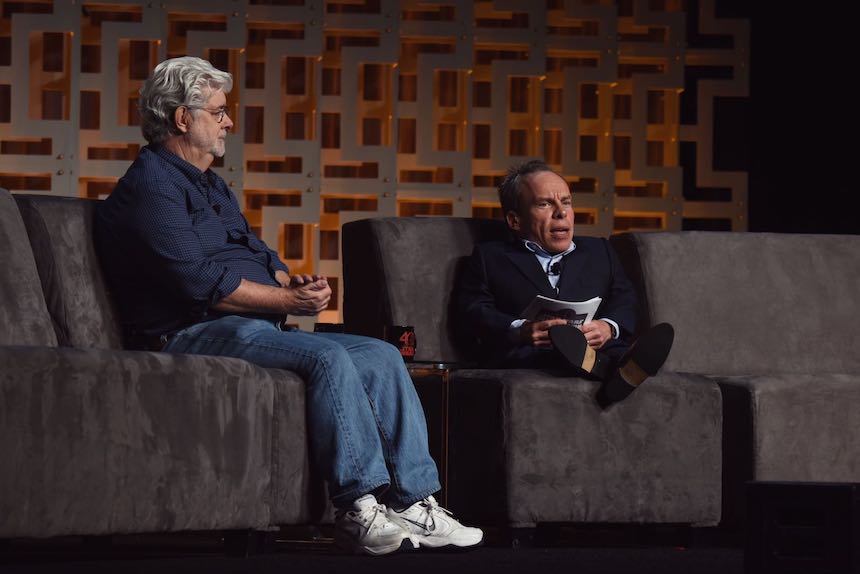 George Lucas y Warwick Davis