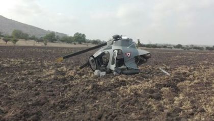 Se desploma helicóptero en Huehuetoca, Estado de México