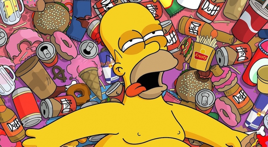 Homero Simpson intoxicado
