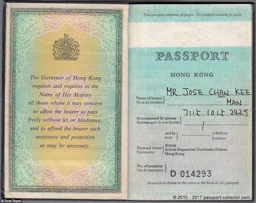 Pasaporte de Hong Kong Birtánico