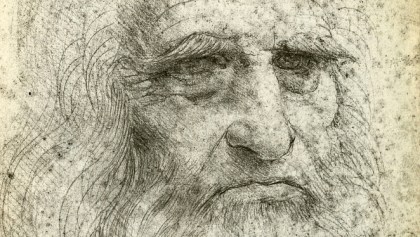 Detalle de autorretrato de Leonardo da Vinci