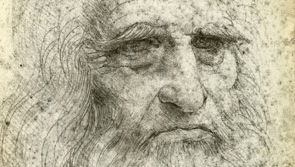 Detalle de autorretrato de Leonardo da Vinci