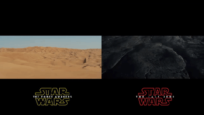 Comparación entre los teasers de The Force Awakens y The Last Jedi