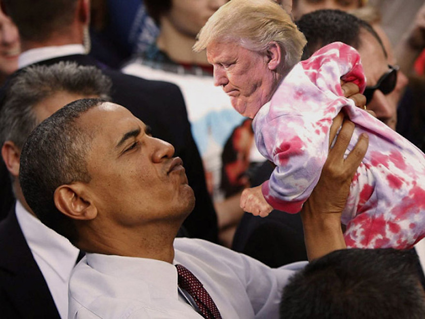 Tiny Trump con Obama