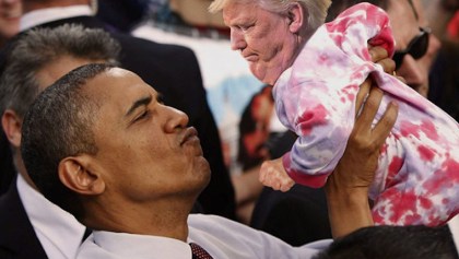 Tiny Trump con Obama