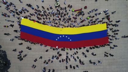 Bandera de Venezuela vista desde las alturas