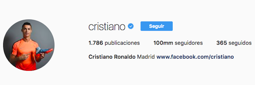 Cristiano Ronaldo en Instagram