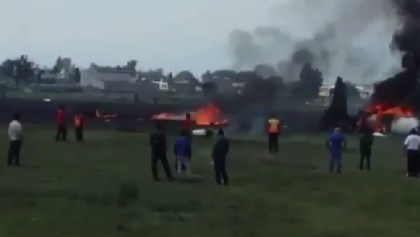 Aeronave Learjet se desploma en Toluca