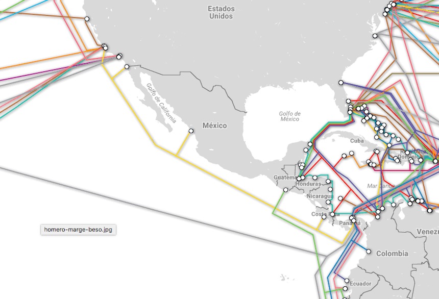 Mapa de cables submarinos - México