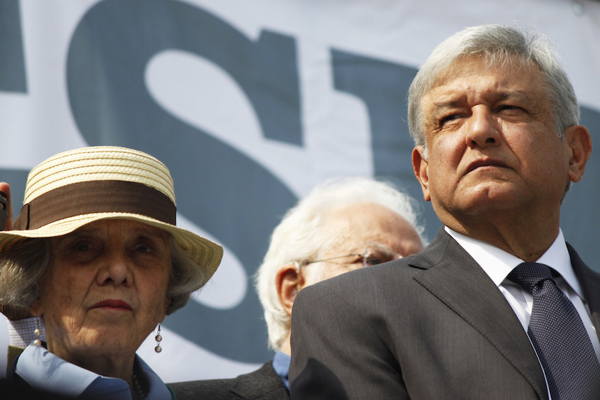 Andrés Manuel López Obrador y Elena Poniatowska