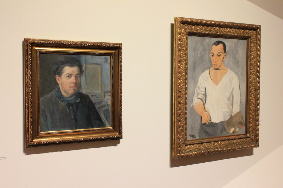 Autorretratos de Diego Rivera y Pablo Picasso (ambos de 1906)