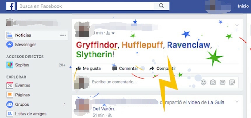 Función secreta de Harry Potter en Facebook