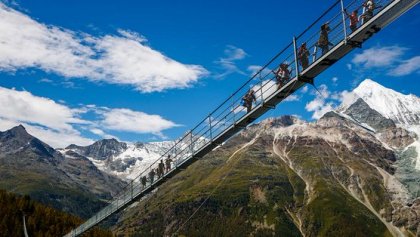 Puente colgante en Suiza