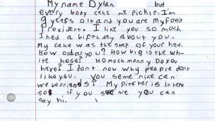 Carta que niño de 9 años envió a Trump