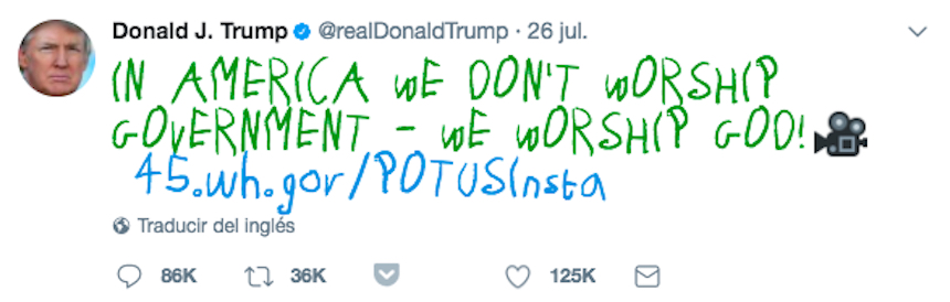 Donald Trump - Tweet mejorado