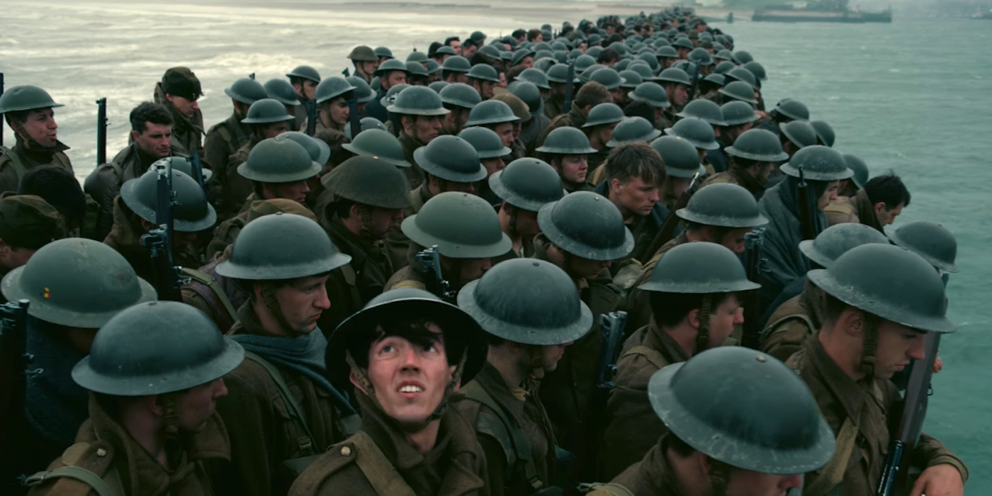 Soldados en un still de 'Dunkirk', película de Nolan de 2017.
