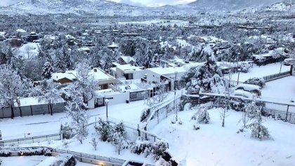 La ciudad de Santiago de Chile cubierta de nieve
