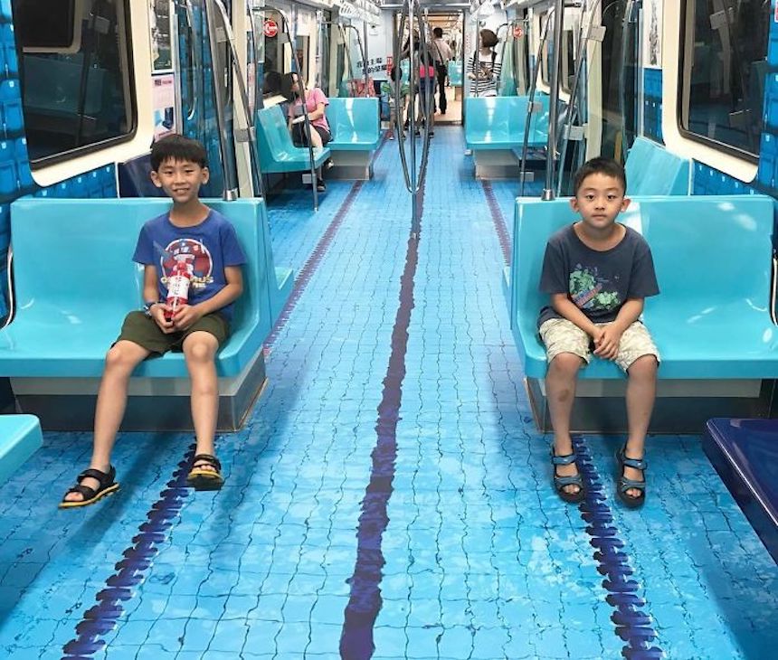 Taiwán - Decoración en el metro