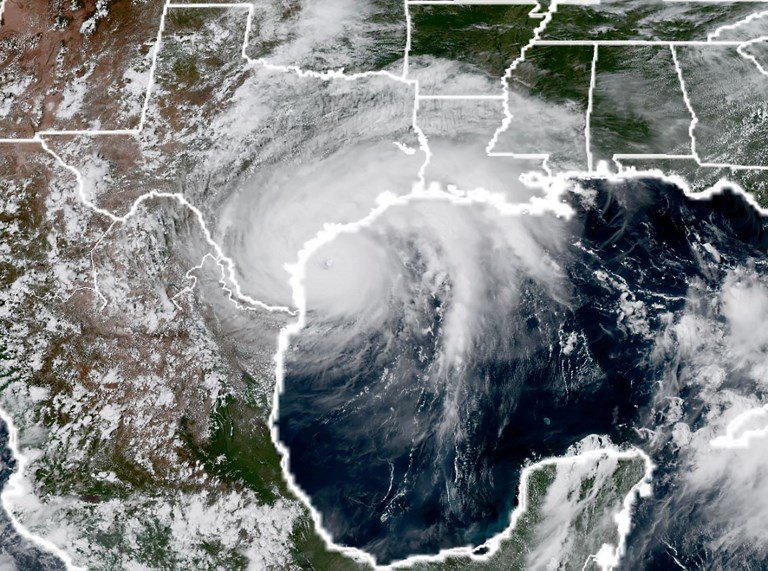 Huracán Harvey, vista satelital