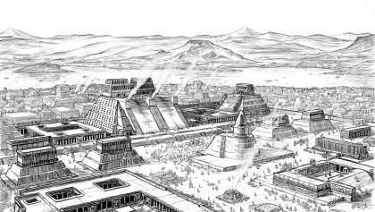 Dibujo de Tenochtitlan