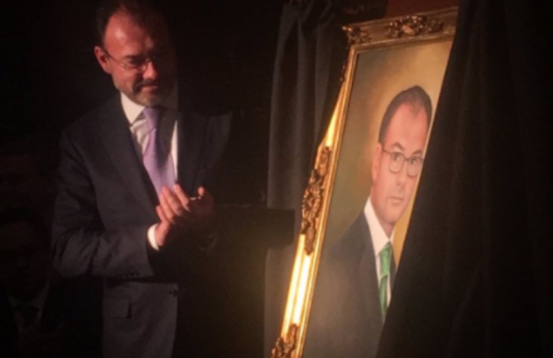 DEvelación del retrato de Luis Videgaray en Palacio Nacional