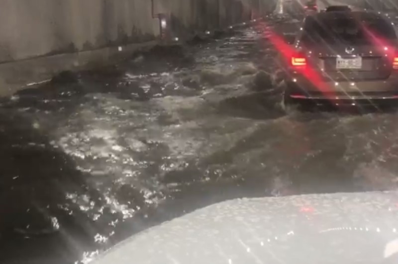 Inundación en túnel de Mixcoac