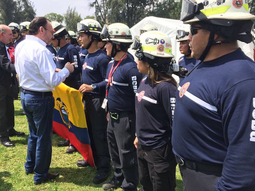 Brigadistas de Ecuador ayudaron a México tras el sismo