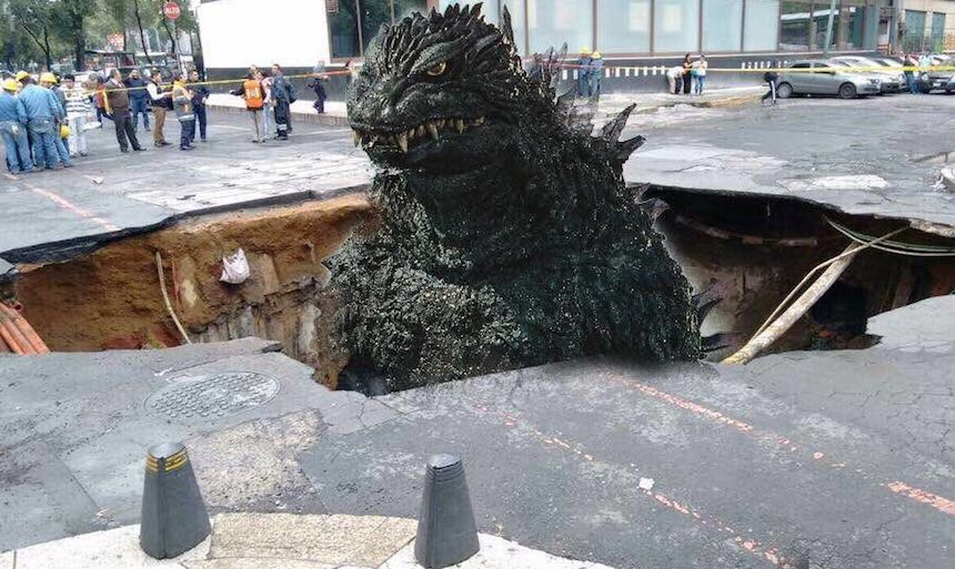 Godzilla es el responsable de los socavones en la CDMX