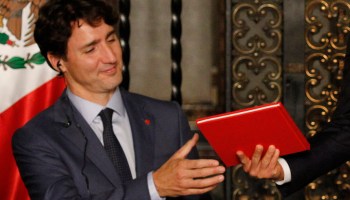 Justin Trudeau, primer ministro de Canadá, asistió al Senado de la República