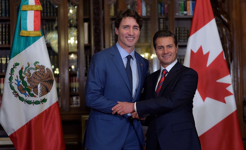 Justin Trudeau y Enrique Peña Nieto