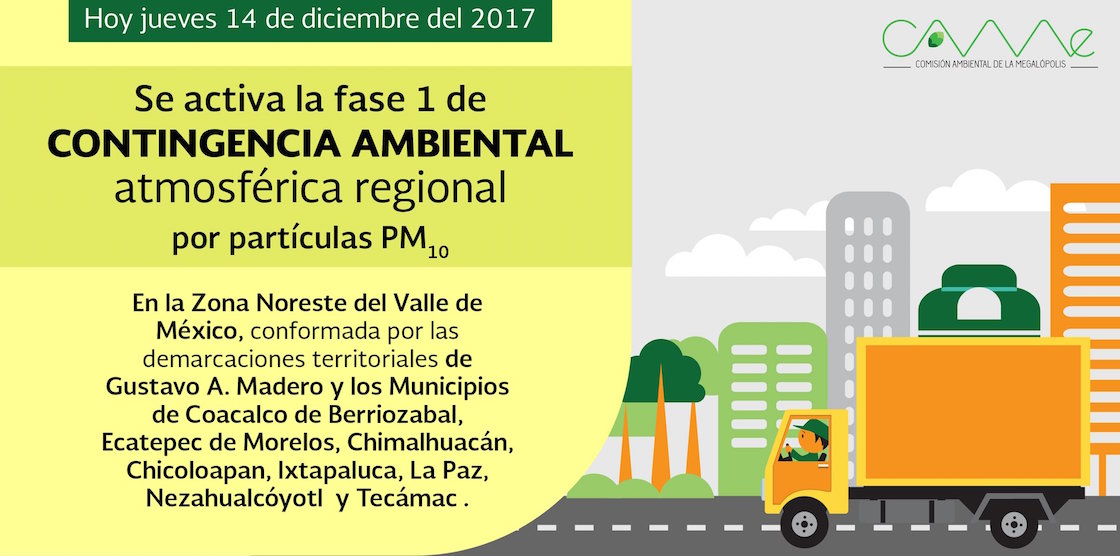 Activan contingencia ambiental en zona noreste del Valle de México