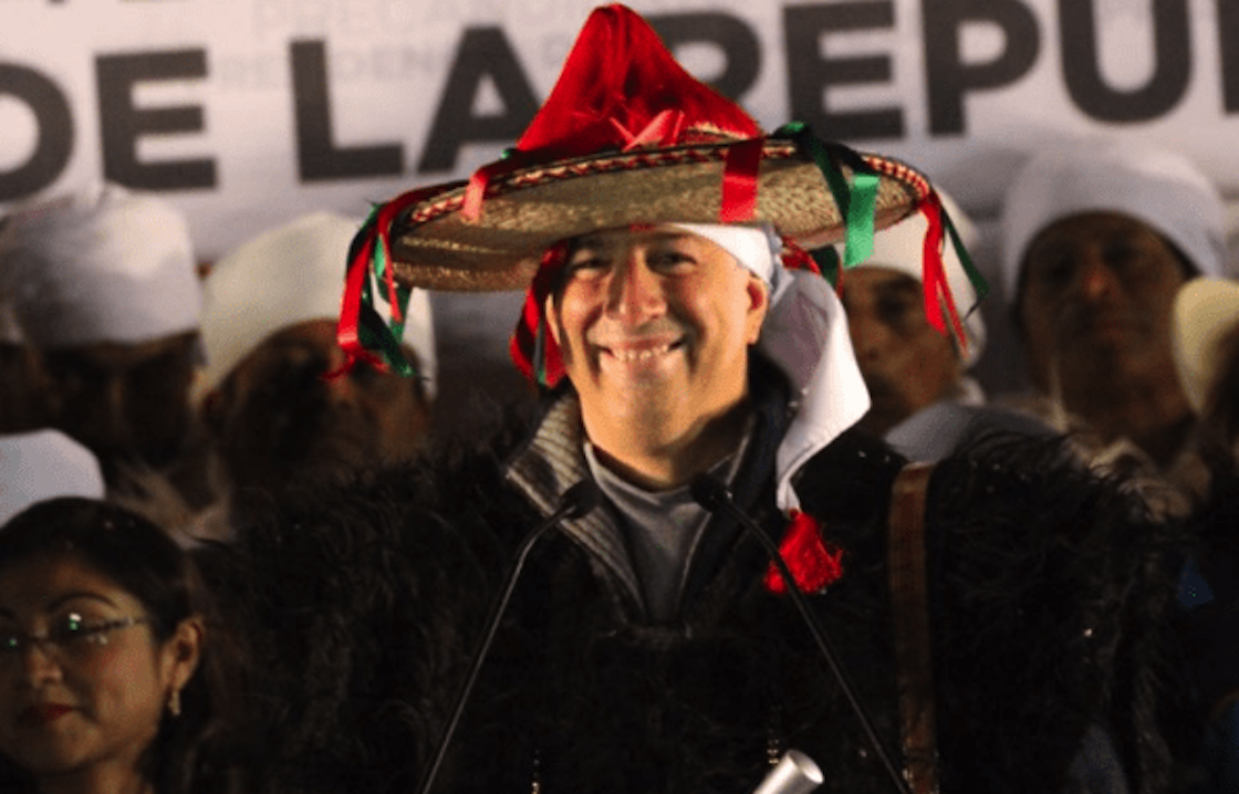 José Antonio Meade vestido de chamula en Chiapas
