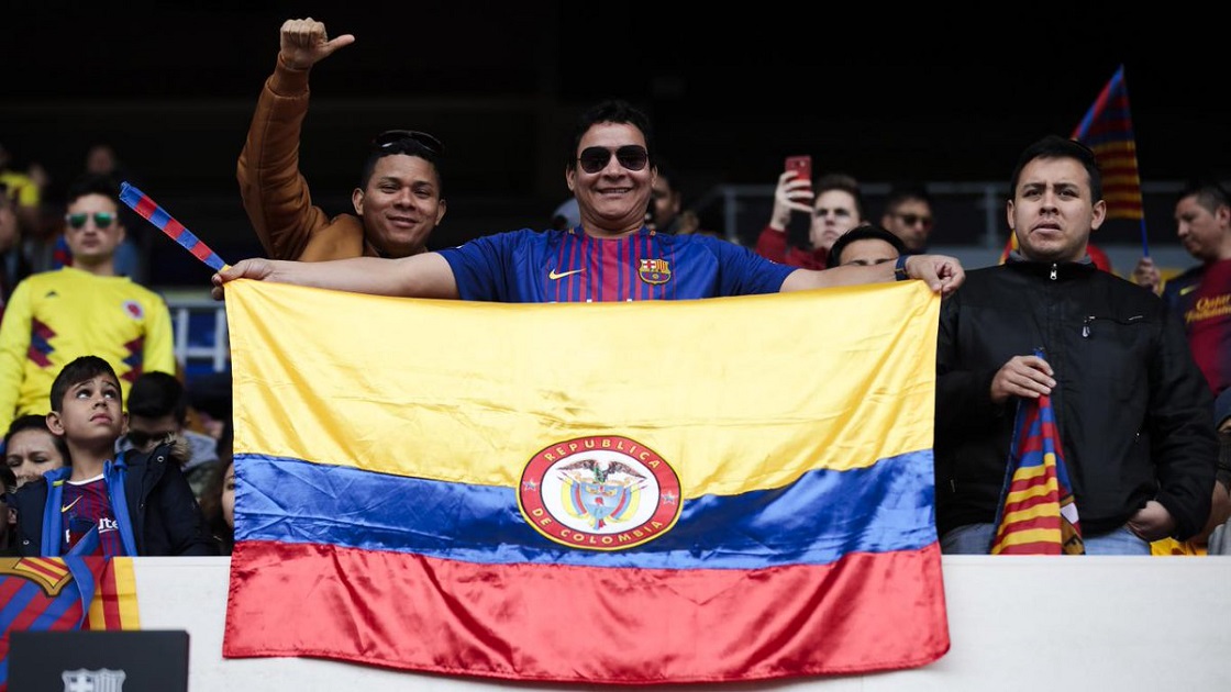 El sabor colombiano invadió el estadio del Barcelona