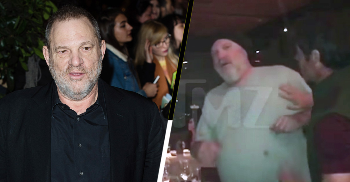Viralizan video del momento en que atacan a Harvey Weinstein en un restaurante