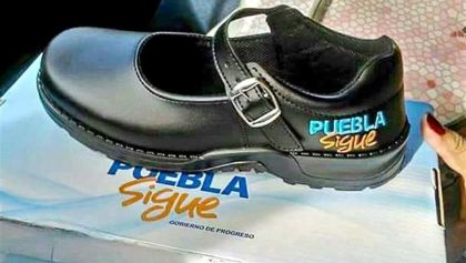 Zapatos reportidos por gobierno de Puebla