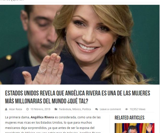 Angélica Rivera no es una de las mujeres más rica en el mundo