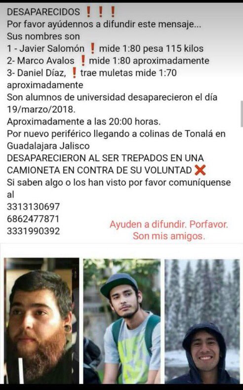 Estudiantes desaparecidos, Tonalá, Jalisco