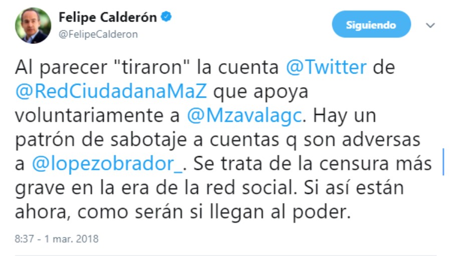 Alerta de Felipe Calderón