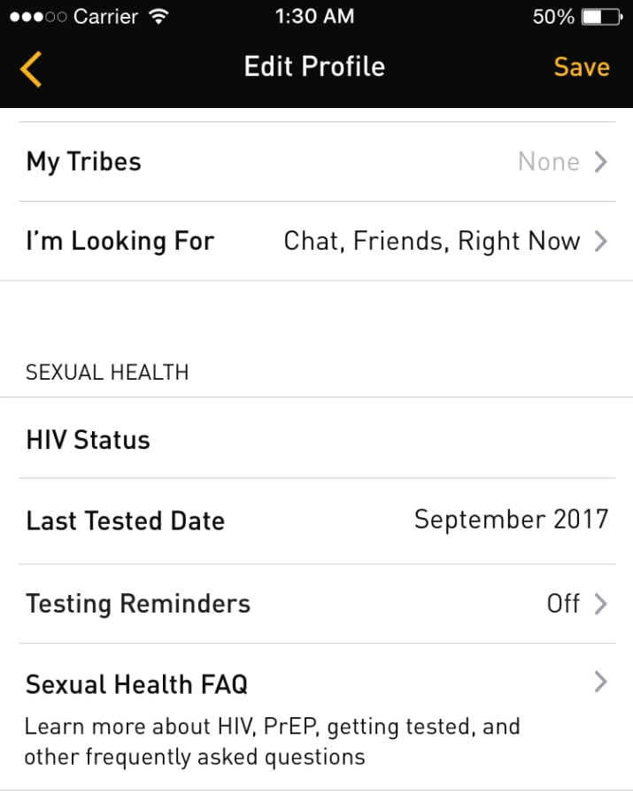 Grindr recuerda pruebas VIH