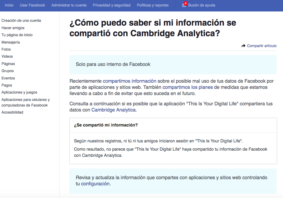 Facebook notificará cómo son usados tus datos